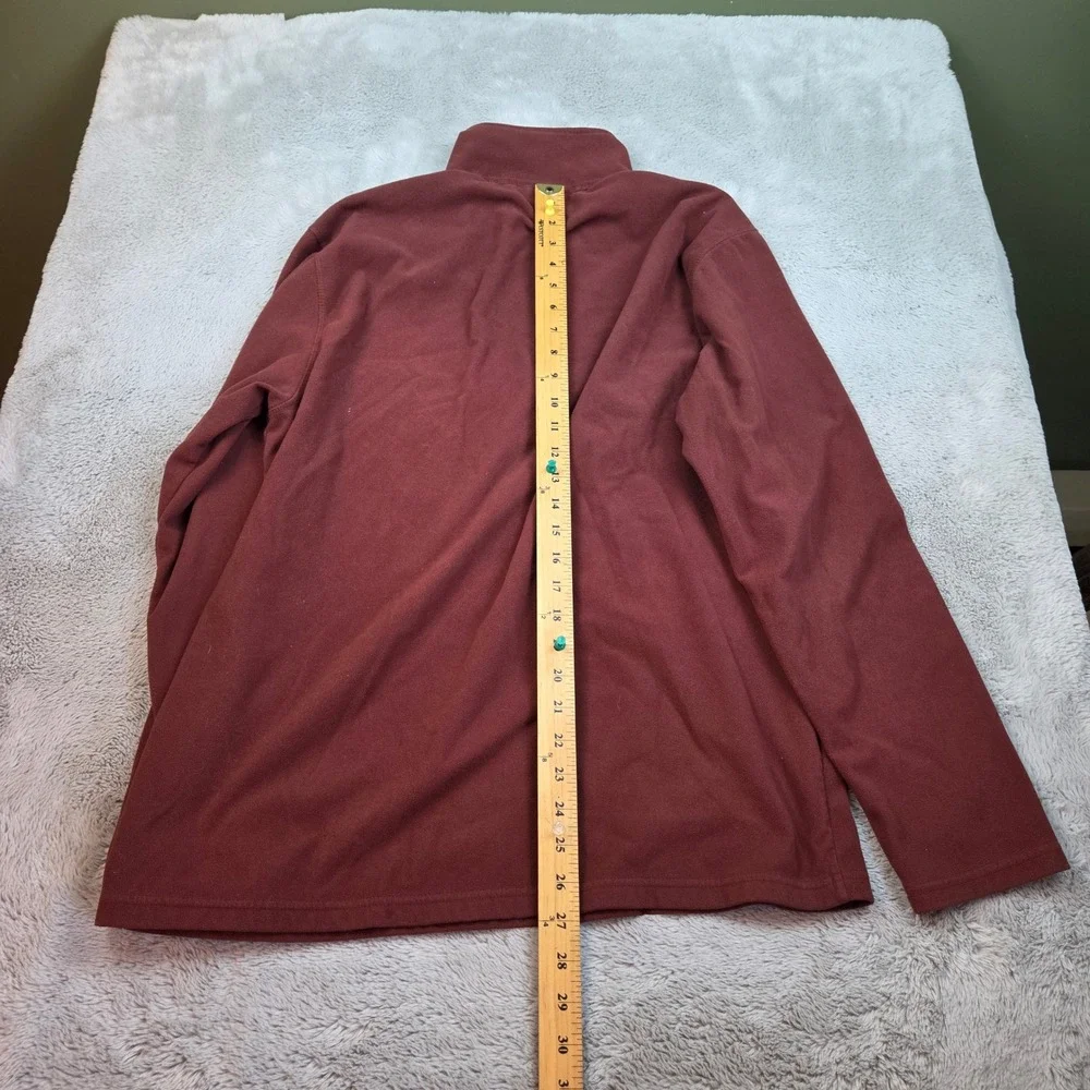 The North Face TKA 100 Fleece Pullover Mens L 1/4 Zip Lightweight Maroon Red
